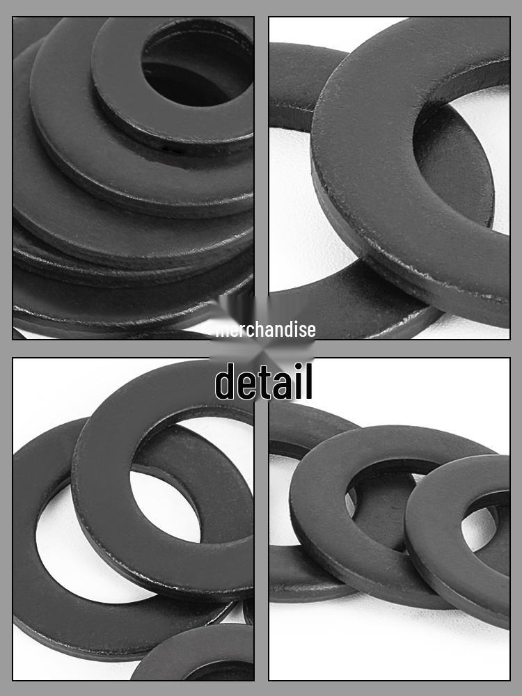 Bardzo gruba, wytrzymała, czarna, płaska podkładka metalowa - GB97 M4-M16