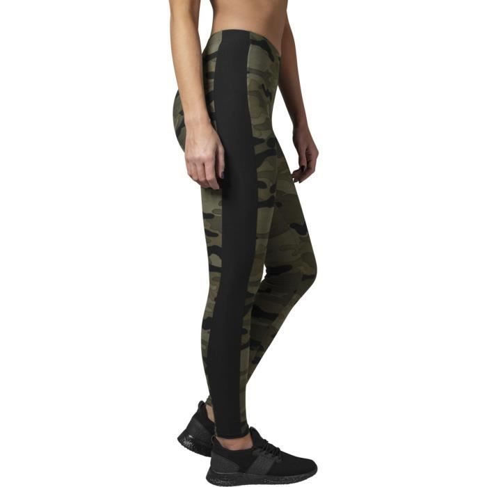 Leggings - Urban Classics - CAMO Stripe - Stretch-Fit - Confortable - Femme - Vert