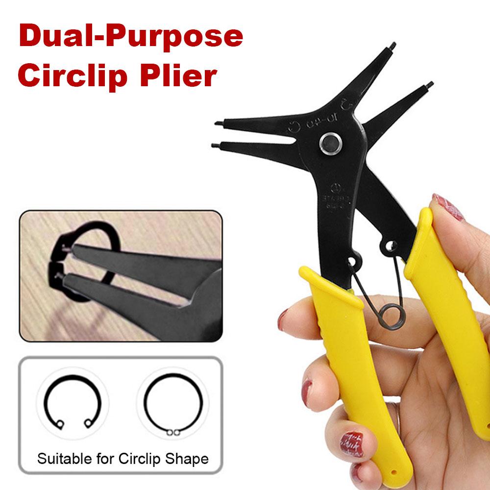 2 In 1 Circlip Plier Internal and External Ring Remover Crimp Tool Multifunctional Retaining Snap Ring Plier Hand Tool
