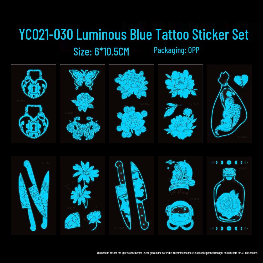 New Two-Color Luminous Tattoo Stickers for Nightclubs and Concerts