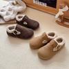 Girls Princess Shoes Suede Warm Versatile Kids Flat Shoes Casual Round Toes  Winter New Children Leather Shoes Soft Bottom