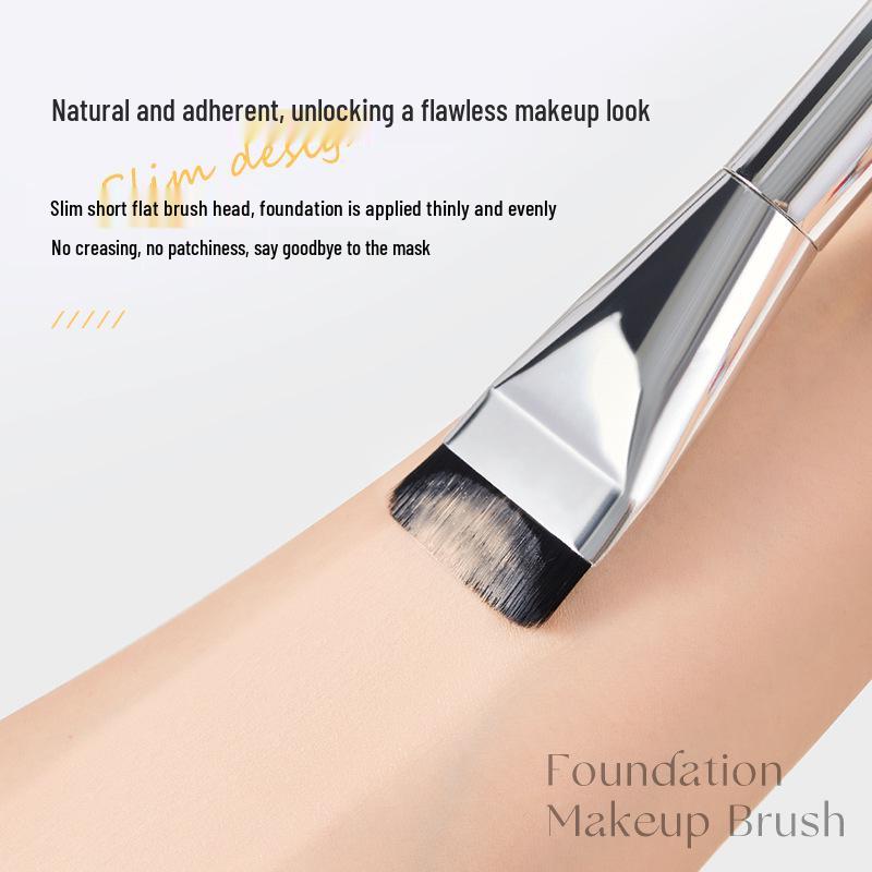 Gemon Streifenfreier Flacher Foundation Pinsel - Nicht-Saugfähiger Make-up Pinsel für Flüssig- und Puder-Foundation