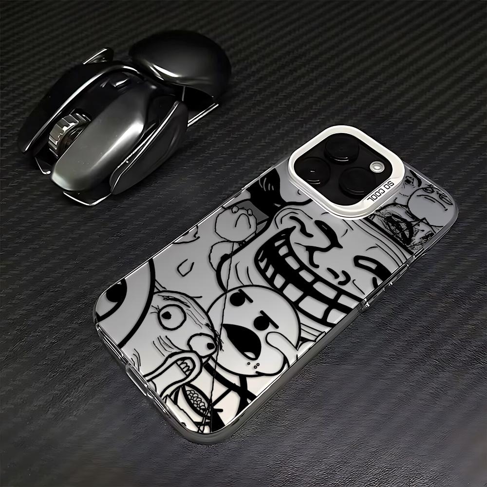 Funny Meme Trollface Phone Case For iPhone 17 16e 16 15 14 13 12 11 Mini Pro Max X XR XSMAX 8 7 Air Plus Anti Fall Matte