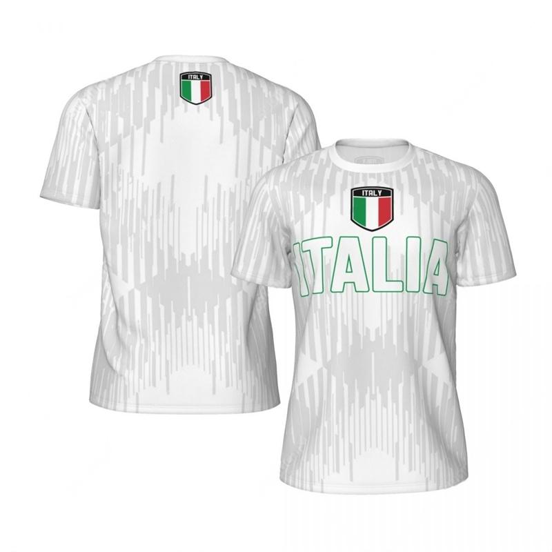 Italia Flag 3D tištěný dres letní móda krátký rukáv ležérní pánské sportovní tričko rychleschnoucí prodyšné fotbalové tričko
