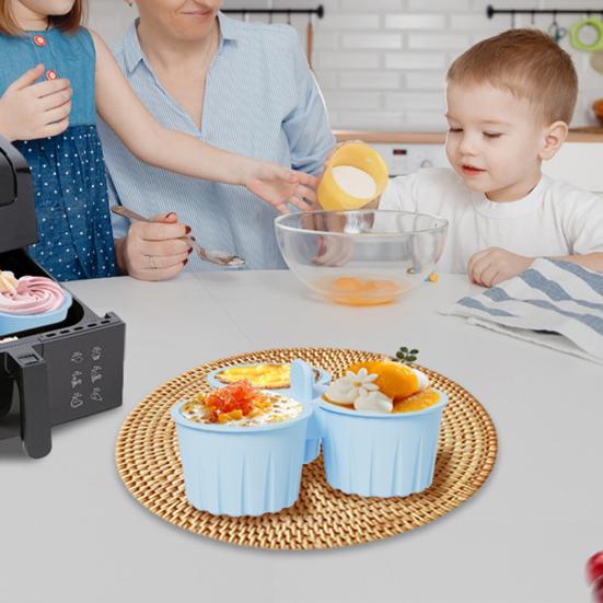 Silikon-Kuchenform für Heißluftfritteuse Antihaft-Eierkuchenform Pudding-Dessertform Hitzebeständig Spülmaschinenfest Backförmchen