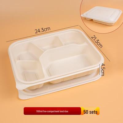 Eco-Friendly 5-Compartment Disposable Food Container