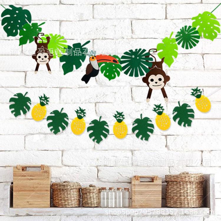Felt Leaf Garland Party Banner - Birthday & Room Decoration Hanging Ornaments