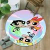 1pc Powerpuff6 Carpet, Round Rug, Comfortable, Suitable for Entryways, Living Rooms, Office, And Bedrooms, Christmas Decoration