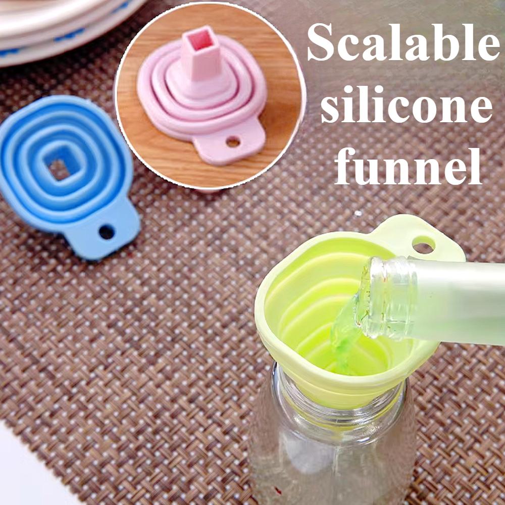 Silikon Katlanabilir Huni Ev Mutfak Pişirme Aletleri Taşınabilir Şarap Mini Taşınabilir Yağ Tencere Hunisi