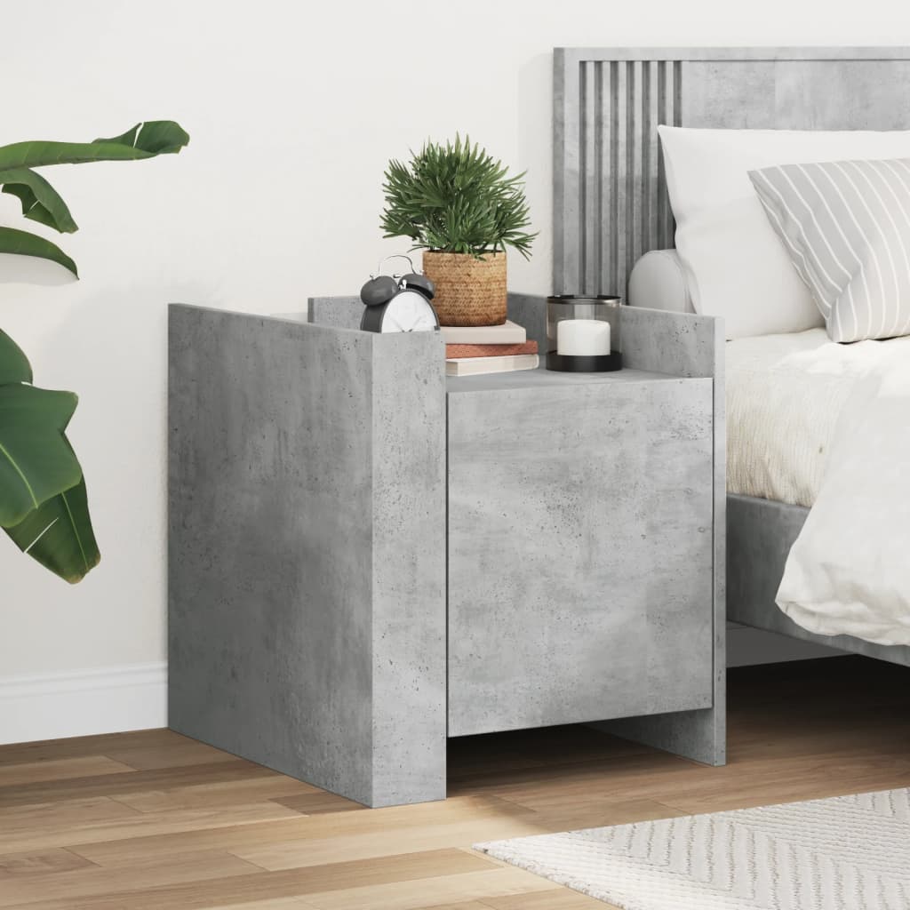 Nightstand Concrete Grey 45x50x50 Cm Engineered Wood