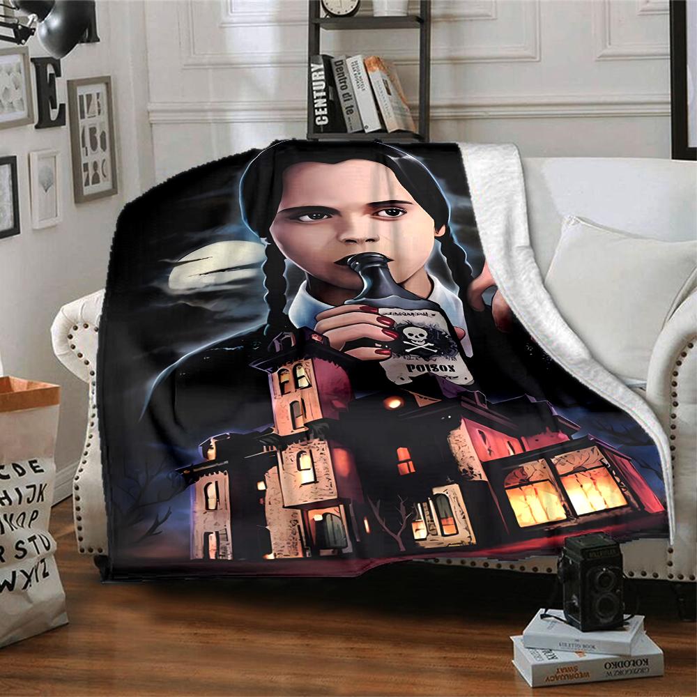 1pc Addams Family Wednesday1 Blanket, Gift, for Men and Women, Soft Blanket, Good for Sofa Bed Couch Travel, Lightweight Flannel Blanket