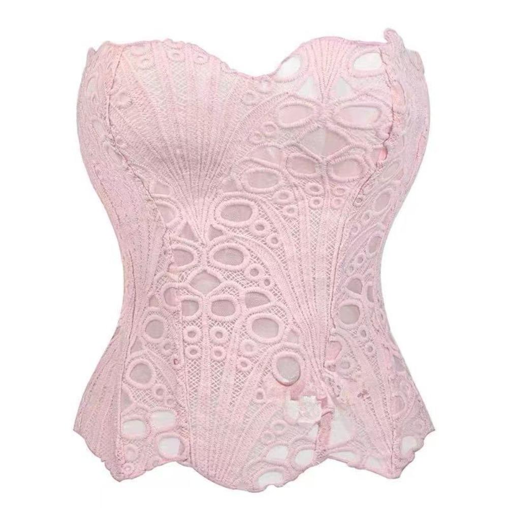 Hollow Flower Lace Fishbone Shapewear Slim Fit Lace-up Corset Underwear for Women  Women