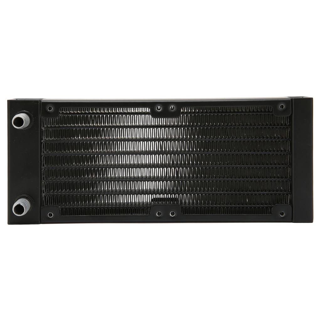 Water Cooling Radiator 8 Pipes 9.5mm Faucet 80mm Dual Fans Aluminum Heat Exchanger with Screws for Computer Printer