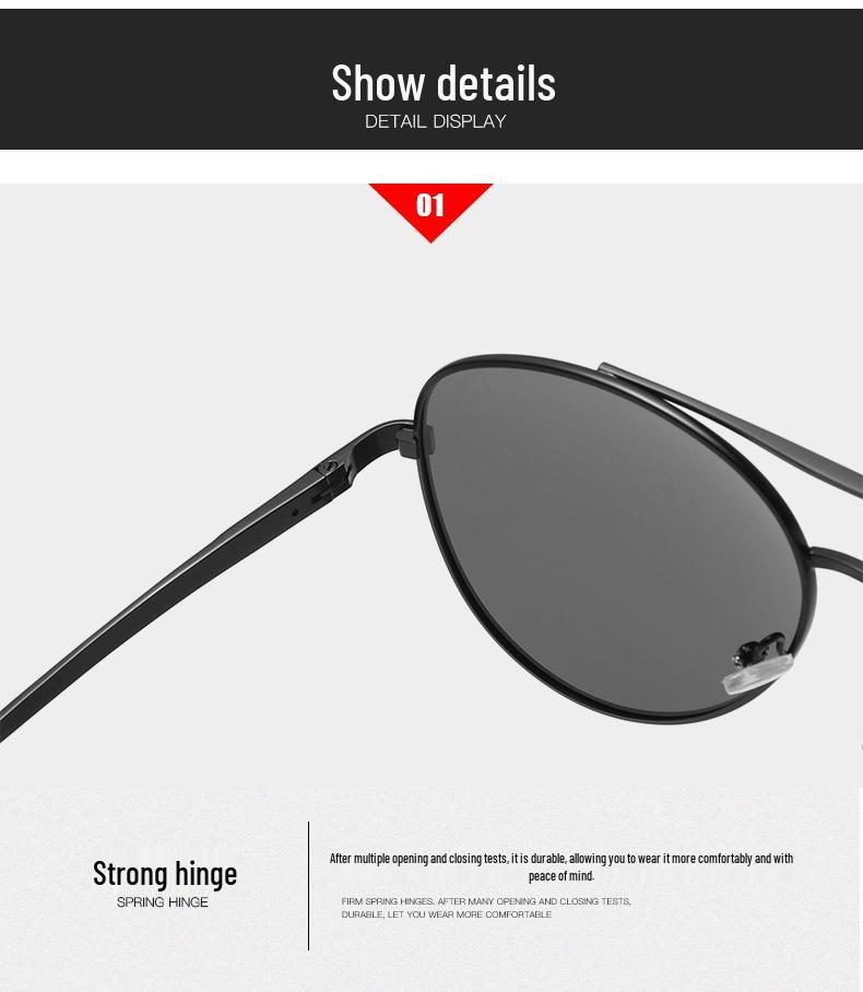 2026 Men's Polarized Aviator Sunglasses, Metal Frame, Sun Protection, Trendy Driving Style
