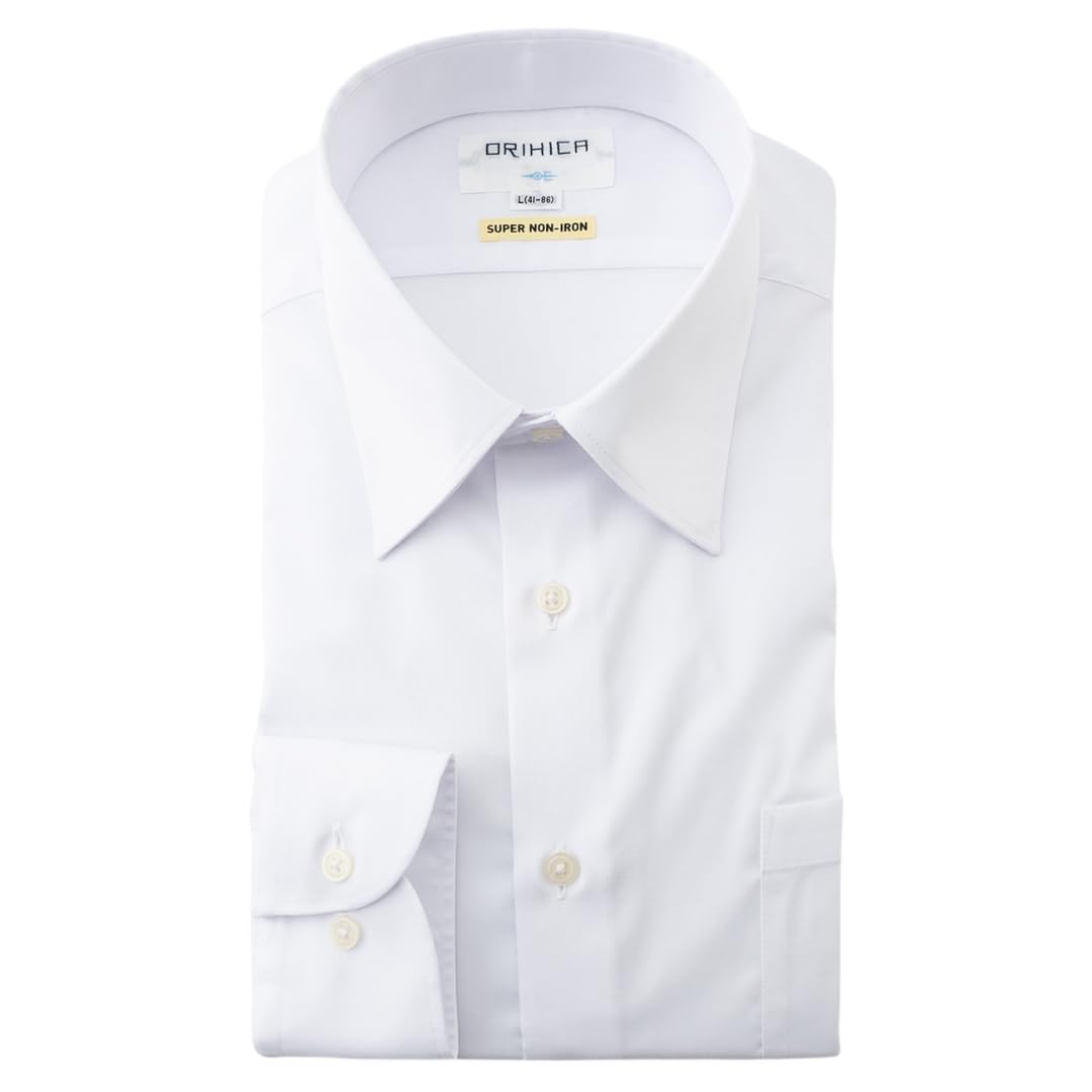 

Рубашка Orihica Super Non-Iron [Длинный рукав/Широкий воротник/На пуговицах] Хлопковая смесь Dry Touch Деловая рубашка для мужчин, Белая/Обычный воротник (SSLE3512)