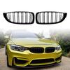 Kühlergrill Gitter Nierengrill Ersatz für BMW 4er F32 F33 F36 F80 F82 Doppelsteg M4 Sport Style Glänzend Schwarz