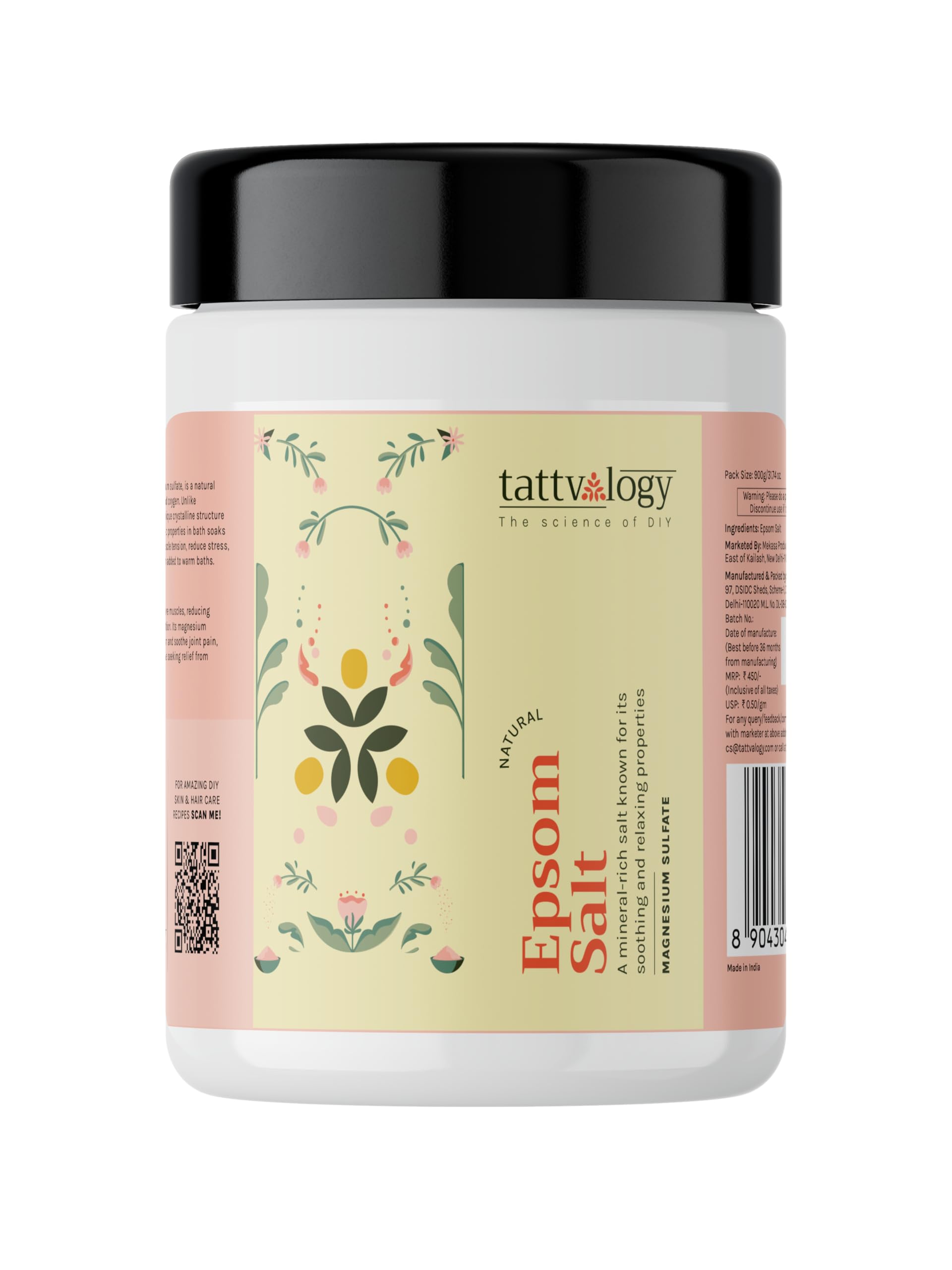 

Tattvalogy Pharma Grade Epsom Salt | 100% Pure Bath Salt | Magnesium Sulphate | For Muscle Relief , Feet Soak , Relieves Aches & Pain , Gardening Plan