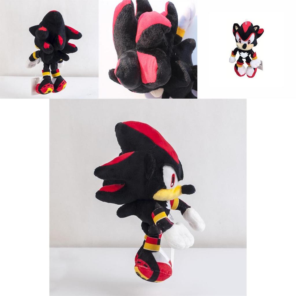 Hochwertige Sonic The Hedgehog Plüschpuppe Shadow Sonic Kuscheltier 10 Zoll Schwarz Geschenk