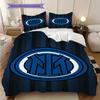 Inter Milan Emblema a Strisce Set da Tre Pezzi (1 * copripiumino + 2 * federa, senza nucleo) Regalo di compleanno di Natale Copripiumino e federa