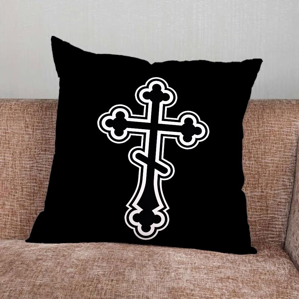 Orthodox Cross Icon Pillow Case For Home Bedroom Car Office Decoration Living Room Sofa Cushion Cover Suitable