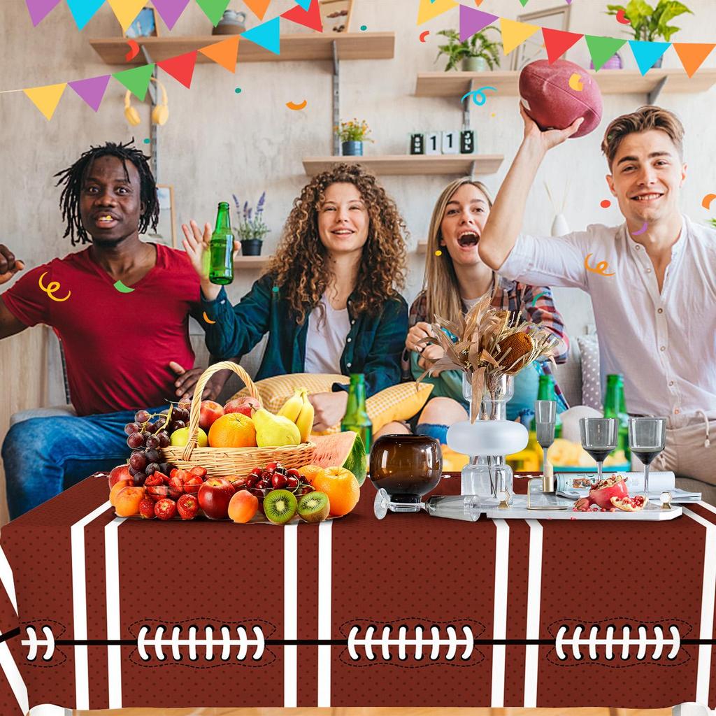 Football Tablecloth 2 Pack Football Party Decorations Party Tablecloths, Football Birthday Party for Tailgate Party Superbowl Decorations