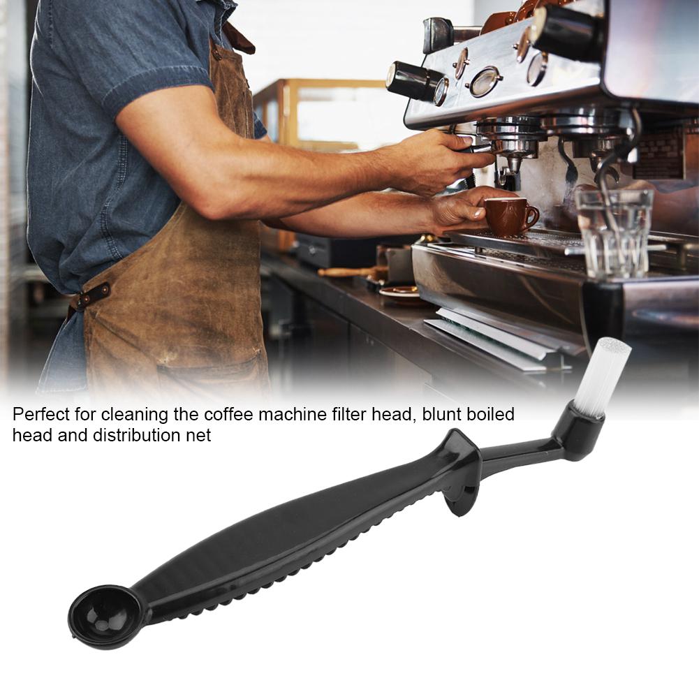 

Dual Use Coffee Machine Filter Head Cleaner Cleaning Brush Power Spoon for Home Cafe
