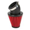 Red 48mm Air Filter Pod 45 Degree Bend Inlet For Motorcycle Scooter Dirt Bike