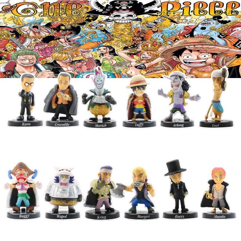 12pcs One Anime Piece Luffy Figure Model Toy Ornament Decor Gift Collection Set