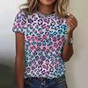 Sexy and Fashionable Leopard Print Casual Short Sleeved Street Women's T-shirts