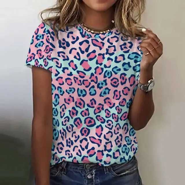 Sexy and Fashionable Leopard Print Casual Short Sleeved Street Women's T-shirts
