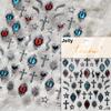 Retro Gold Silver Star Sun Moon Flower Gothic Love Geometric Shapes Starburst Nail Art Stickers Manicure Decals Decoration