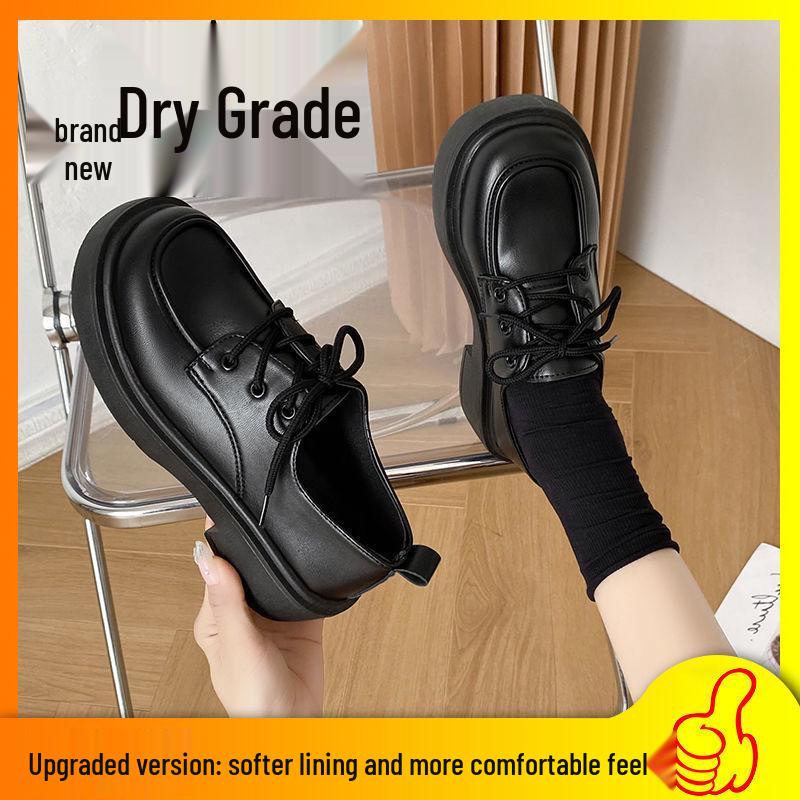 Women's High-End French Leather Loafers: 2025 New Thick-Soled, Height-Increasing, Soft & Versatile British Style Shoes