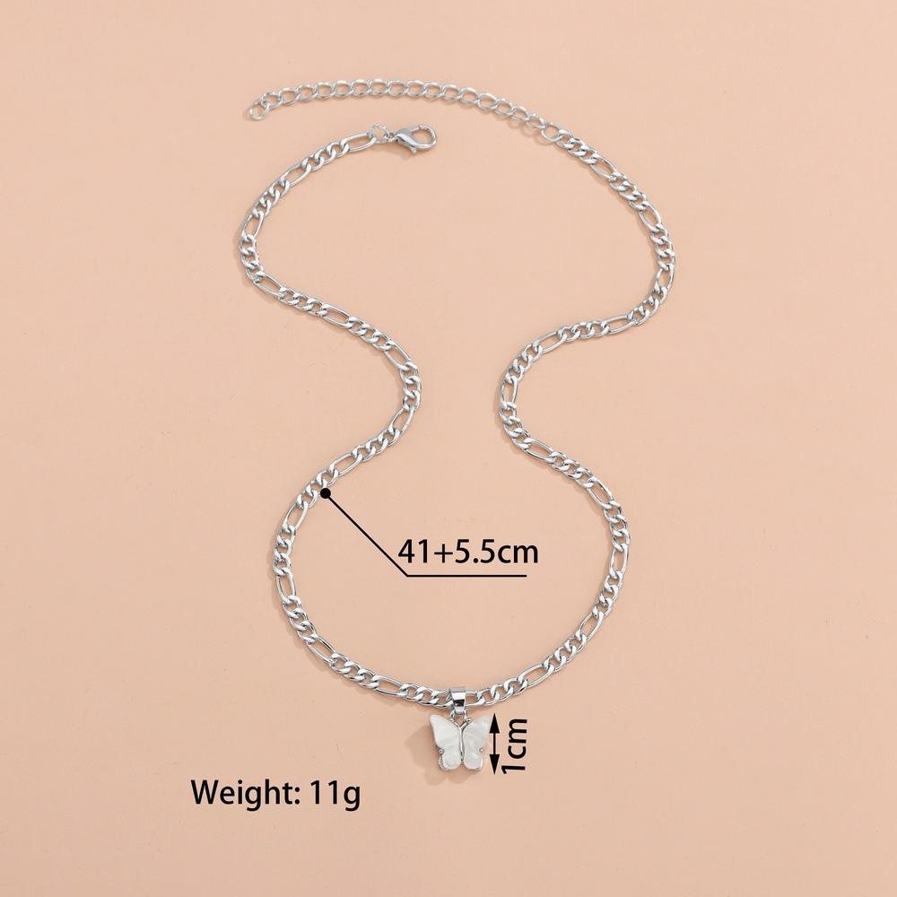 Source Animal Silver Butterfly Pendant Necklace Metal Personality Ladies Collarbone Chain