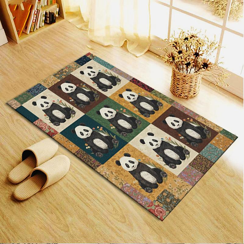 2025 Neuer Retro Patchwork Tier Teppich für Wohnzimmer Schlafzimmer Zuhause Sofa Dekoration, Kinderspiel Rutschfeste Fußmatte06