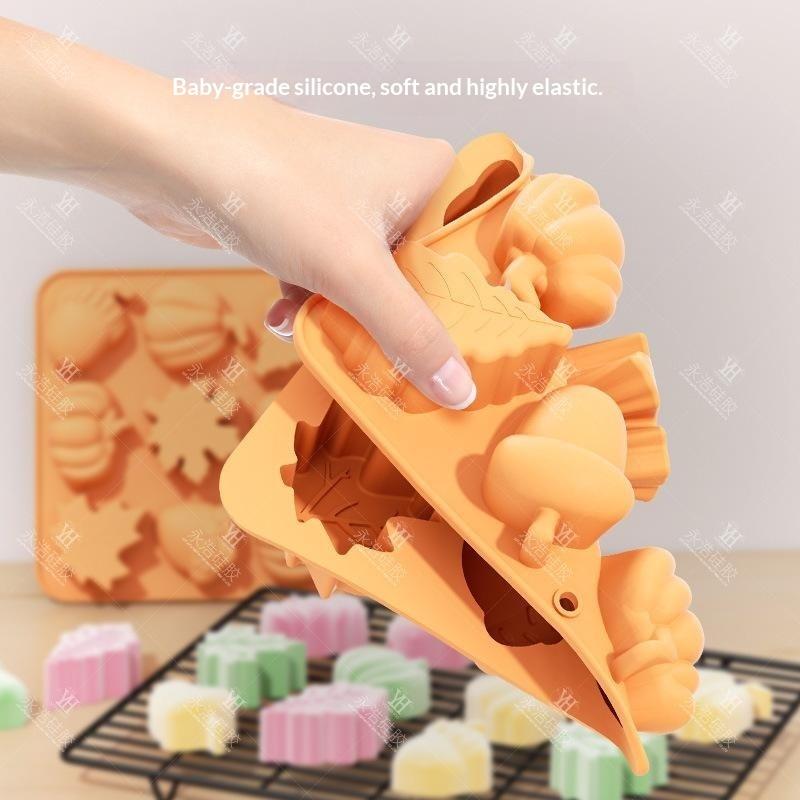Non Stick Food Grade Silicone Fall Mold Pumpkin Leaf Acorn Shapes For Baking Chocolate Candy Desserts