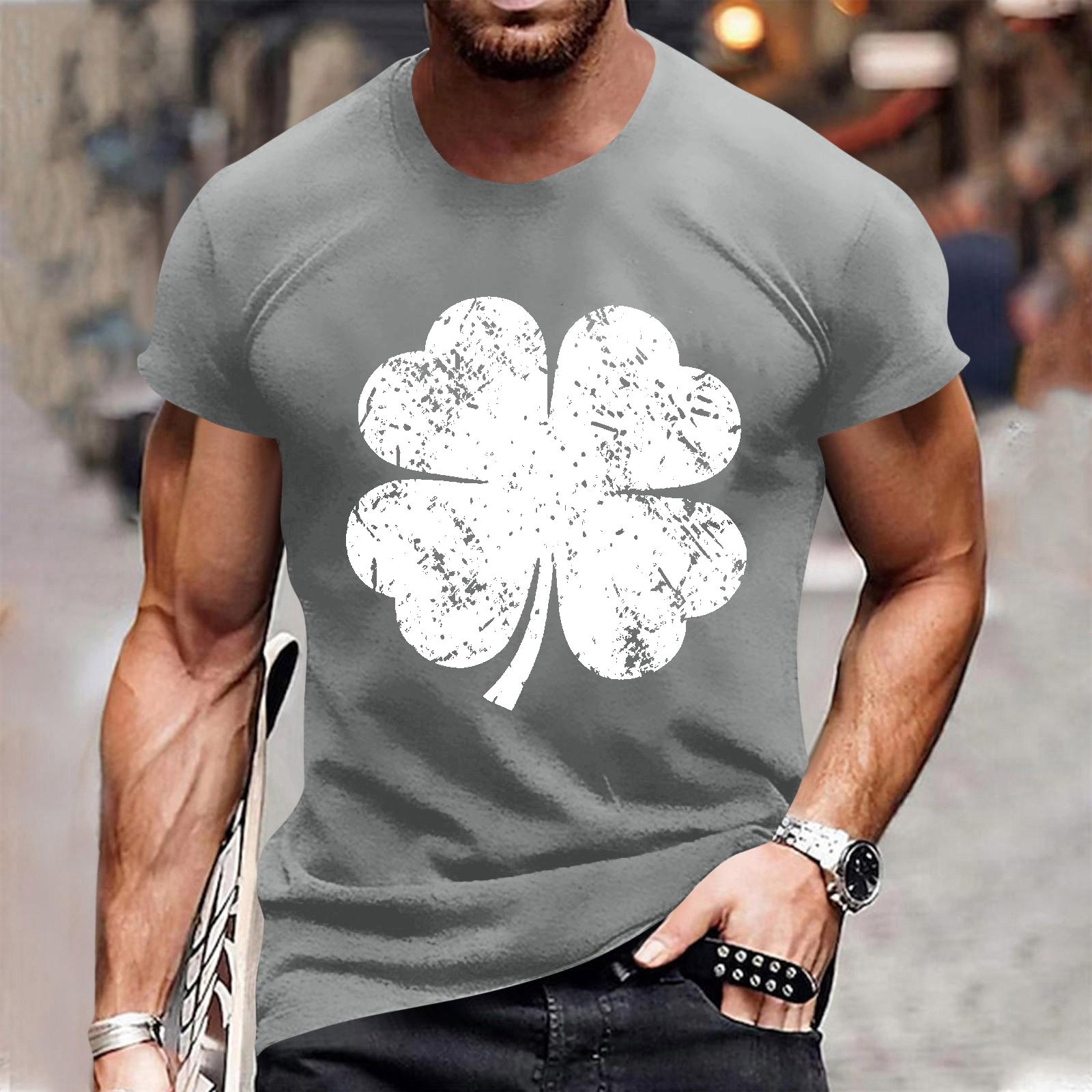 

Men s Popular T-shirt Printed Round Neck Short Sleeve T-shirt S
