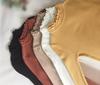 2026 Women's Korean Knitwear: Half-High Neck Ruffle Trim Sweater with Long Sleeves