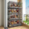 Large Iron Chicken Coop & Rabbit Cage for 20 Birds, 3-Layer, Indoor/Outdoor with Automatic Waste Cleaning