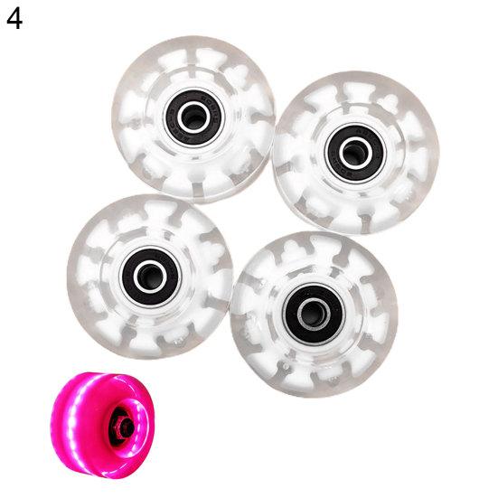 4Pcs Luminous Roller Skating Wheels Flashing Double Row Bearing Skates Accessory