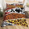 Cowhide Sunflower Duvet Cover Western Farm Animal Skin Bedding Set Microfiber Cow Fur Comforter Cover Twin For Boys Girls Room