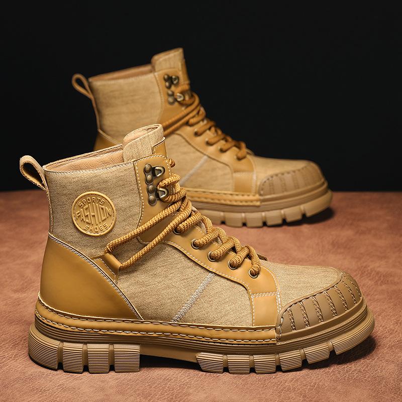 

2024 new winter warm 2025 hot-selling Martin boots men s outdoor leather thick-soled sports tooling boots 38 золотой