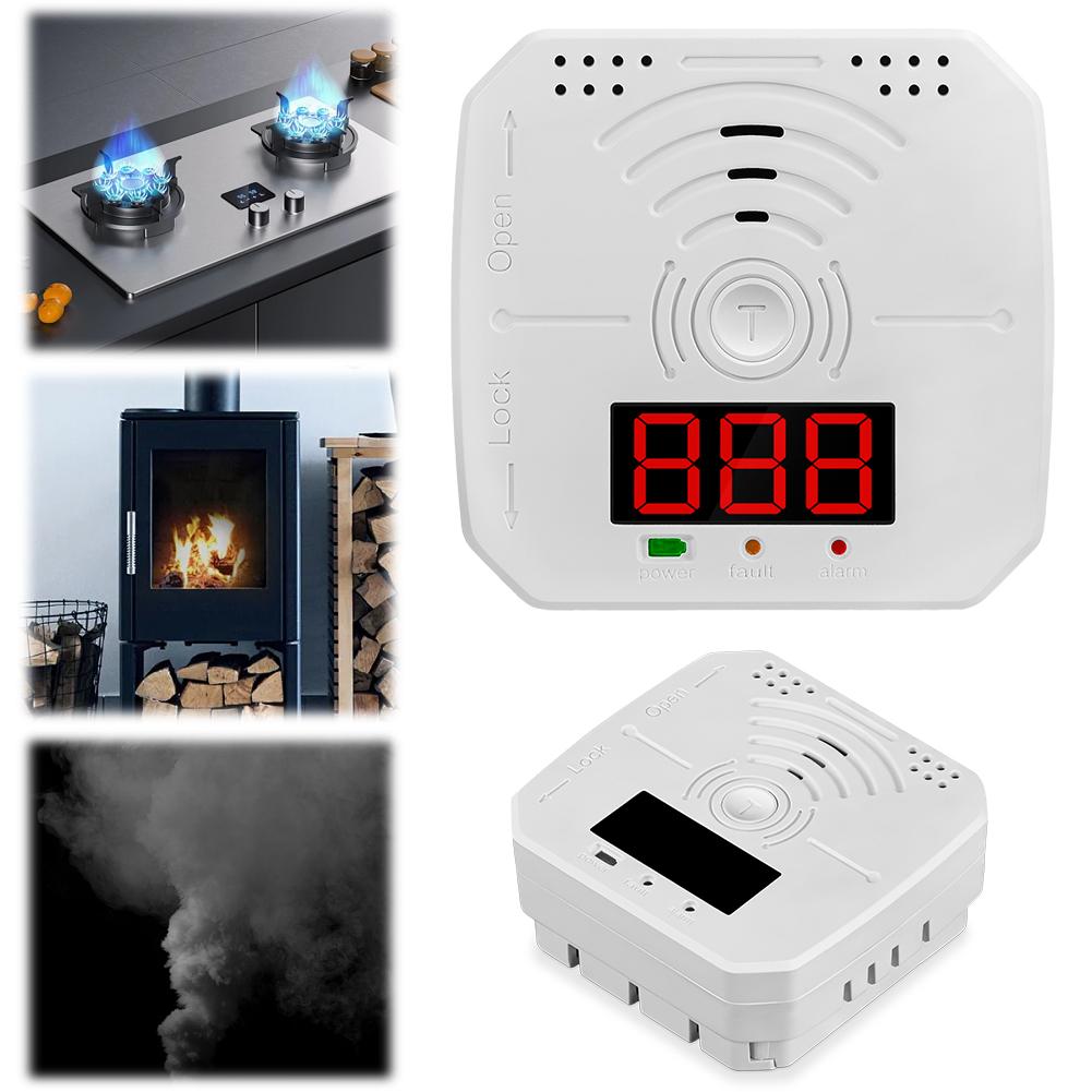 Digital Carbon Monoxide Alarm Detector Battery Powered CO Leak Detector Sound Light Warning Mini CO Sensor for Home Kitchen
