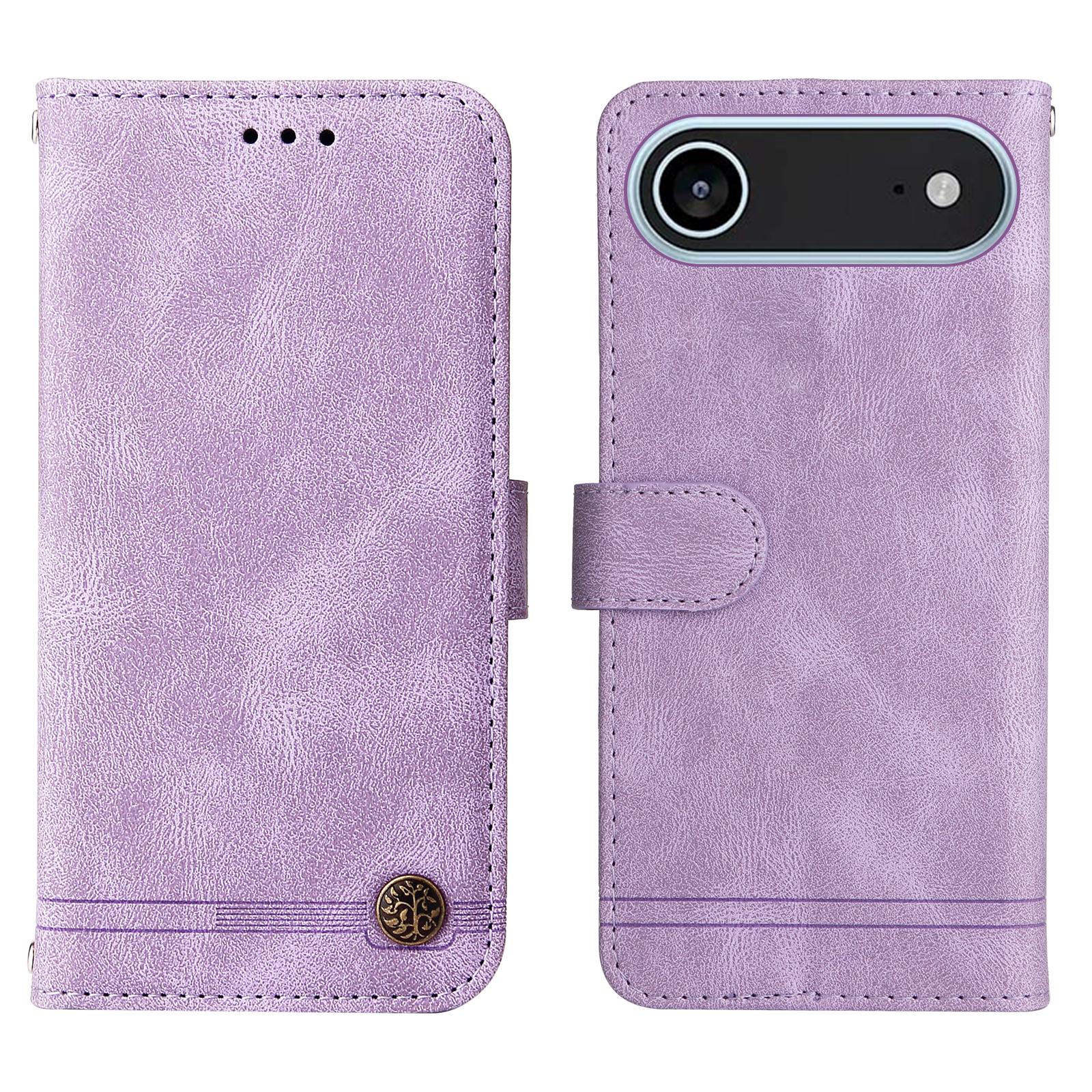 

For iPhone Air Leather Wallet Cases Skin Touch Phone Cover Stand with Strap A