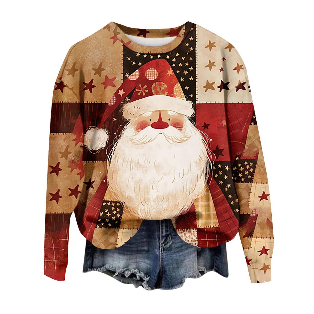 Dam Toppar Dam Långärmad Sweatshirt Casual Rundhals Lös Passform Pollover Fleece Toppar