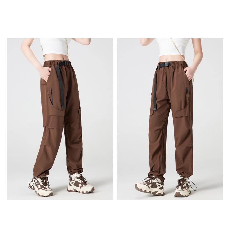 2025 Dámské ležérní voděodolné pracovní kalhoty s více kapsami: Jarní rovné nohavice, Větruodolná bunda pro venkovní sporty