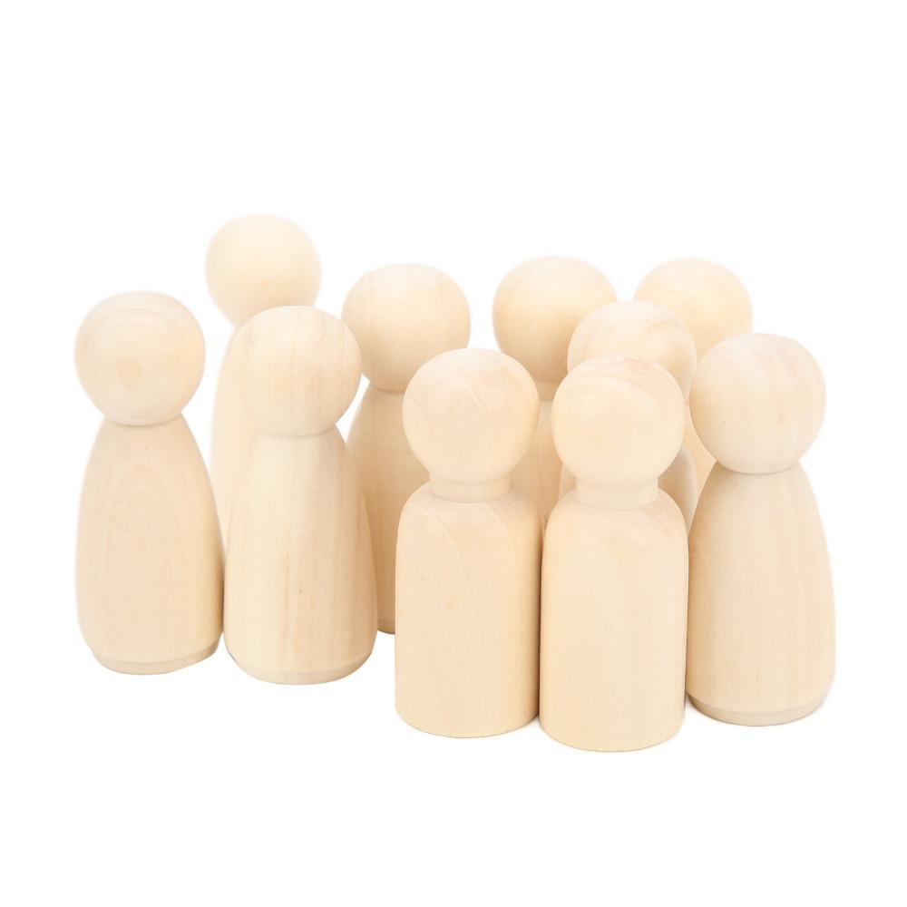 20pcs Male And Female Unfinished Wood Figures 55mm Size Wooden Craft People For DIY Painting