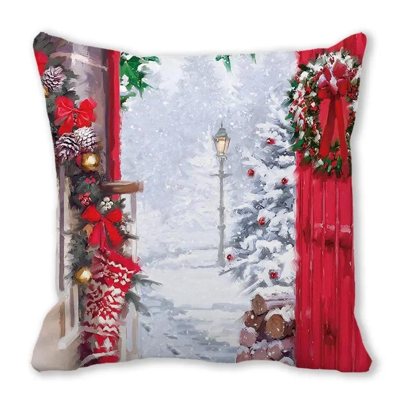 Merry Christmas Pillow Case Sofa Cushion Covers Xmas Party Decorative Pillowcases Happy New Year 2024 Navidad  Gifts