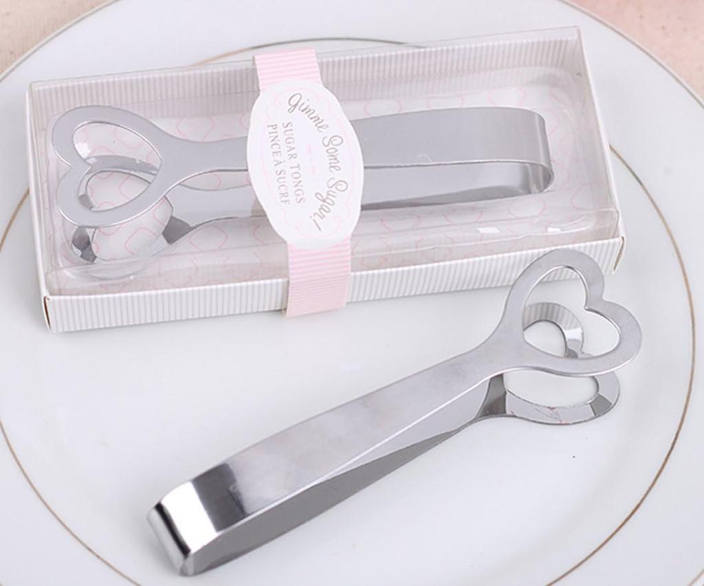 Stainless Steel Sugar Tongs Serving Tools Heart Shaped Tongs Unique And Lovely For Wedding Party Steel Sugar Clip Safe And Reliable Suitable For