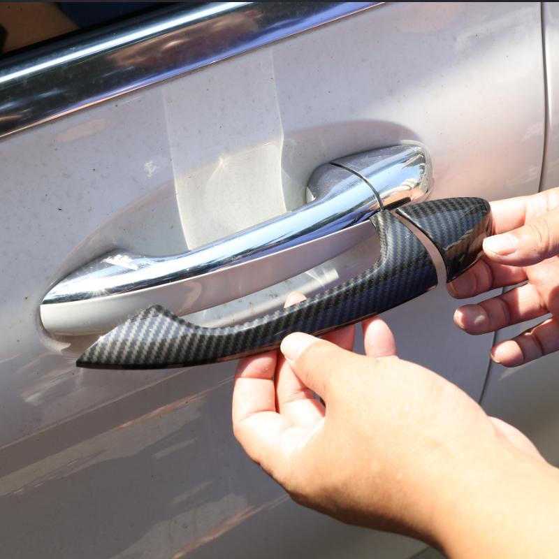 For Mercedes Benz A B C E Class W177 V177 W247 W213 X253 W205 2016-22 ABS Carbon Fiber Car ABS Chrome Door Handle Cover Trim LHD