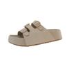 Thick-soled slippers women's outer wear 2025 summer new fashion casual retro buckle casual one-word cool slippers